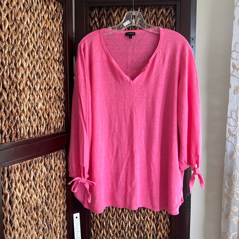 Talbots sweater pink Soft lightweight love this but too big never wore it